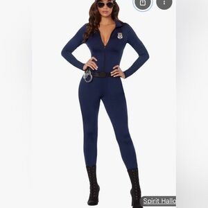 Spirit Halloween Police Officer Catsuit Costume/ size S